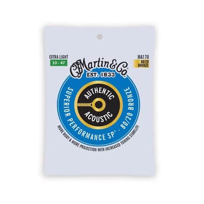 Martin Authentic SP Acoustic Guitar Strings, 80/20 Bz, Extra Light 10-47 - MA170 image 2