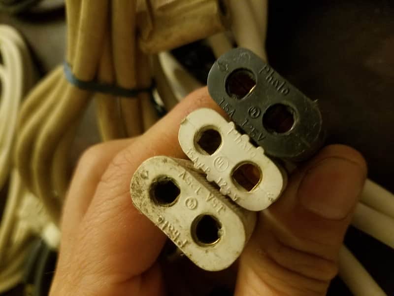 Phalo etc. Ampex Wollensak Power Cord Electric Cable 1958 - White Black image 1