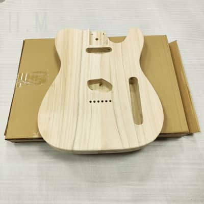 Unfinished Paulownia Wood Guitar Tele Style Body, String Through Bridge image 1