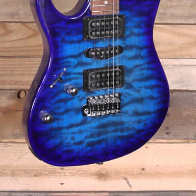 Ibanez GRX70QAL Left-Handed Electric Guitar Transparent Blue Burst image 2