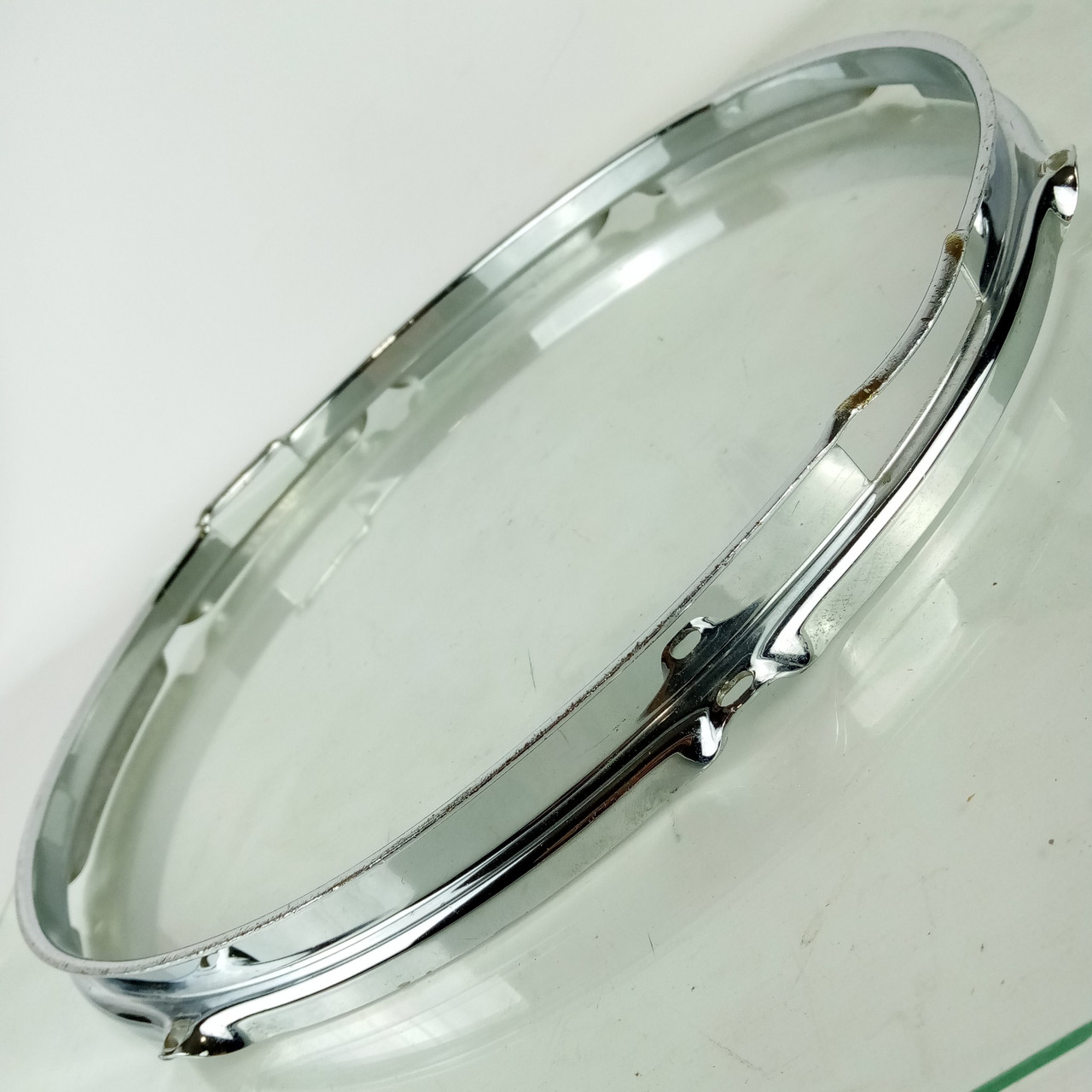 Ludwig 15"COB Triple-Flange Snare Drum Rim/Hoop Chrome-BRASS Resonant 8Lug50-60s — main photograph