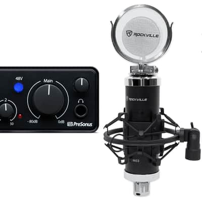 Presonus AudioBox GO 2x2 USB-C Bus Power Audio Recording Interface + Studio Mic image 1