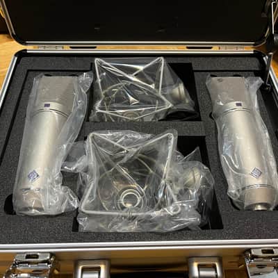 Neumann U 87 Ai Large Diaphragm Multipattern Condenser Microphone Stereo Pair - Nickel image 1