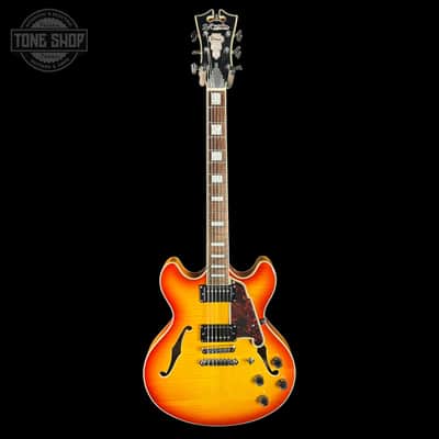 Used D'Angelico Premier DC Semi-Hollow Stoptail Dark Iced Tea Burst w/bag TSU24806 image 2