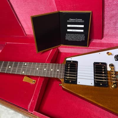 NEW! Gibson Custom 1958 Mahogany Flying V Reissue Electric Guitar - Antique Natural, VOS - WOW - Authorized Dealer - Only 6.9lbs! - G07132 image 14