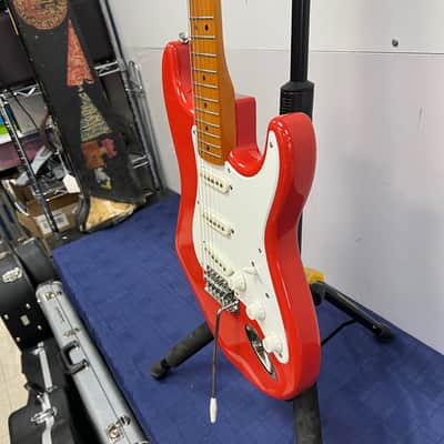 Used 2021 Squier Classic Vibe '50's Strat Stratocaster Electric Guitar Maple Fingerboard Fiesta Red image 10