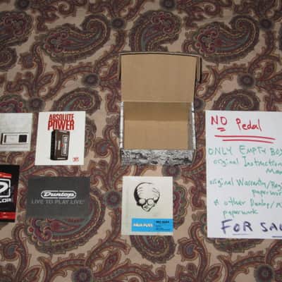 very lightly handled (mostly very clean) genuine Way Huge EMPTY BOX, original Instruction Manual & Warranty / Registration paperwork  for Way Huge Aqua-Puss Analog Delay MkII (WHE-701) (NO pedal) + orig small MXR/Dunlop catalog booklet & other pw (2010s) image 2