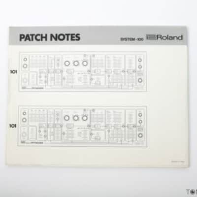 ROLAND SYSTEM 100 MODEL 101 PATCH NOTES BOOK model sheets VINTAGE SYNTH DEALER 2 image 1
