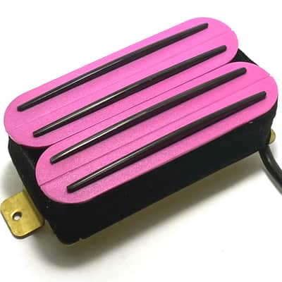 DFG Quad Rails Humbucker, Hot Four Blade Passive 23K Pickup for Bridge or Neck Use ~ Pink with Black Rails image 1