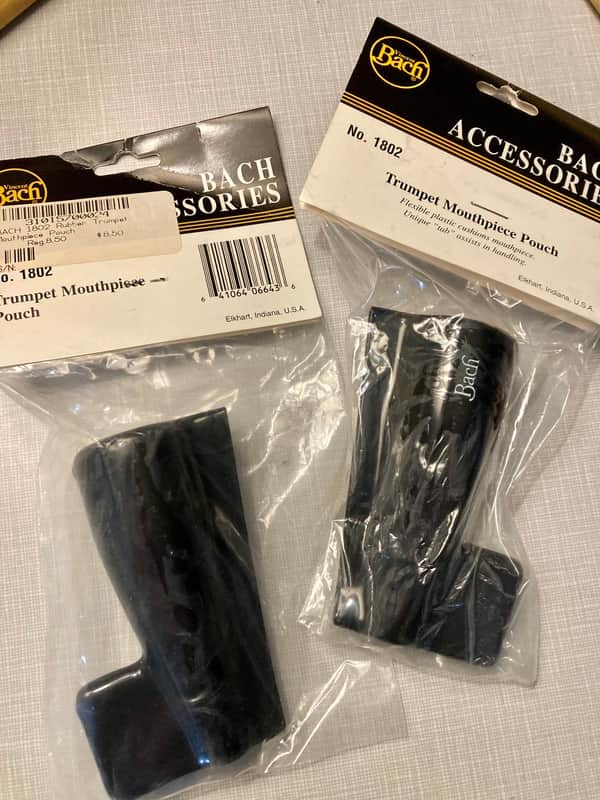 NEW OLD STOCK (lot of 2) Bach 1802 Trumpet Mouthpiece Pouch Rubber image 1