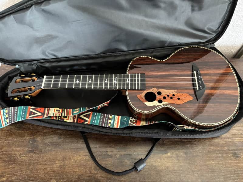 Black Ebony Concert Ukulele, Gorgeous High Gloss, 23" + Accessories