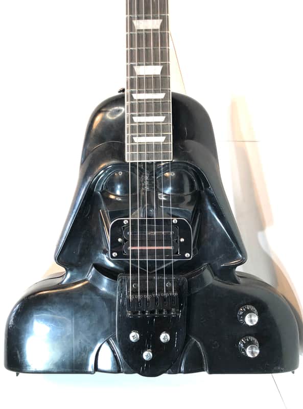 Electric Guitar Made Out Of A Vintage Star Wars Darth Vader Action Figure Case The Vadercaster 2022 Black plastic image 1