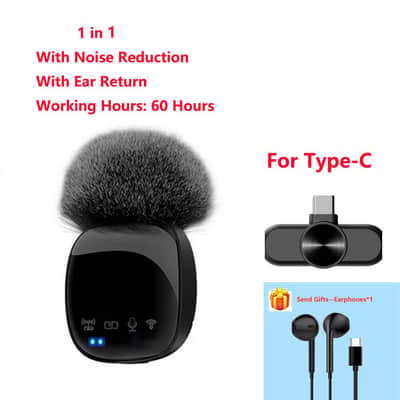 Wireless Lavalier Microphone HD Portable Audio Video Recording Mini Microphone for iPhone Android Live Gaming Phone Microphone image 1