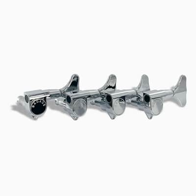 NEW Leo Quan® Badass 4-in-line Set SGT™ Bass Keys - Sealed 20:1 Ratio - CHROME image 2