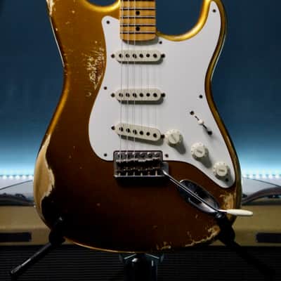 Fender Custom Shop ’55 Stratocaster Kyle McMillin Masterbuilt 2020 - Frost Gold Relic image 3