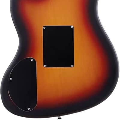 6 String Semi Hollow Electric Acoustic Guitar Sunburst, Right image 2