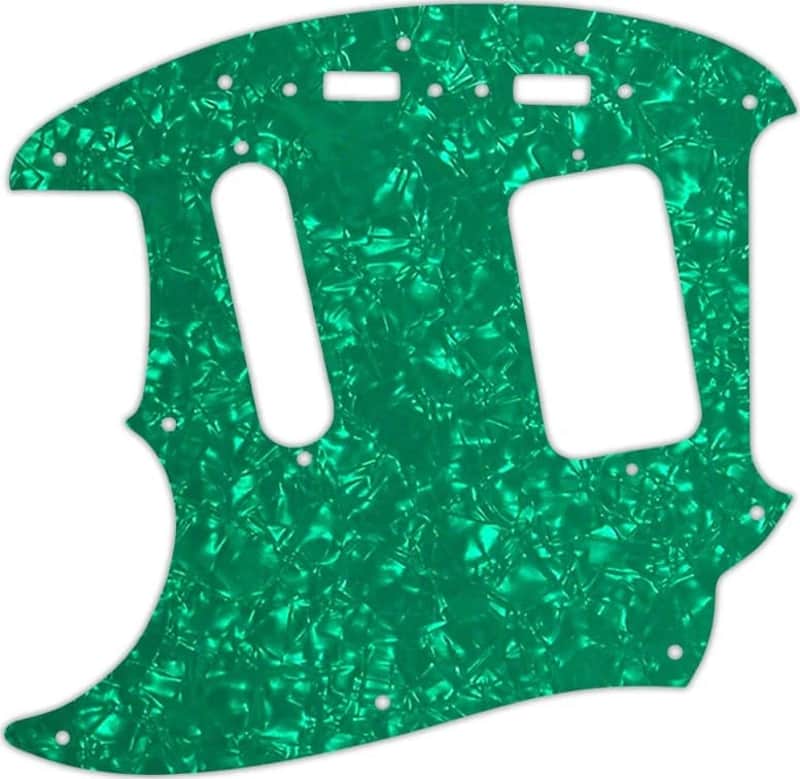 WD Custom Pickguard For Left Hand Fender 1990's Jag-Stang #28GR Green Pearl/White/Black/White image 1