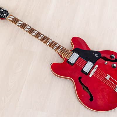 1981 Epiphone Riviera Vintage Semi-Hollow Guitar Cherry w/ Maxon Humbuckers, Japan Matsumoku image 12