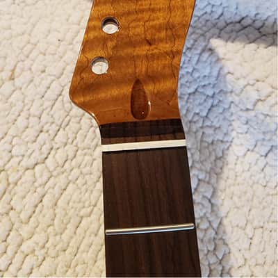 USA made roasted neck with amazing flame maple. Rosewood Fingerboard and Hidden fret tangs.Made for a Tele body # MRT-5A image 4