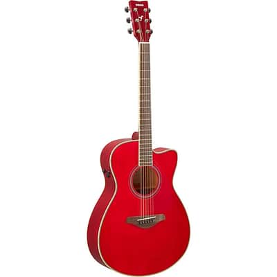 Yamaha FSC-TA TransAcoustic Concert Cutaway Acoustic-Electric Guitar Ruby Red image 2