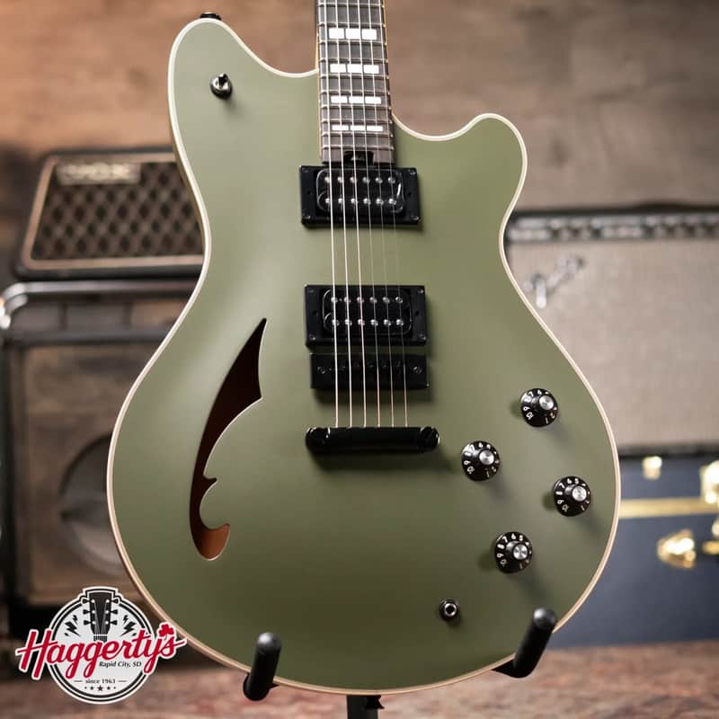 EVH SA-126 Special Semi-Hollow Electric Guitar - Matte Army Drab with Hardshell Case image 1