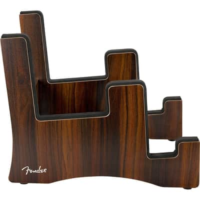 Fender Deluxe Wooden 2-Tier Multi Guitar Stand - Regular Walnut image 2
