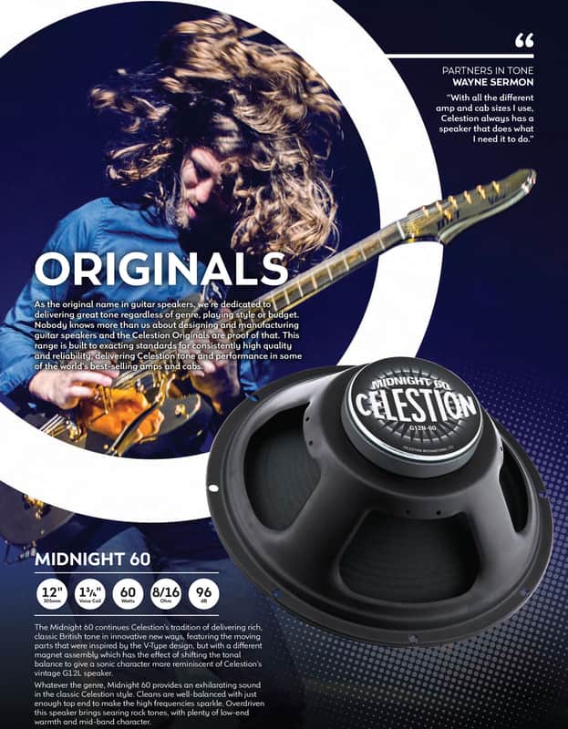 Celestion MIDNIGHT 60 12" 16ohm 60W Ceramic Magnet Guitar Speaker 96dB 75Hz image 1