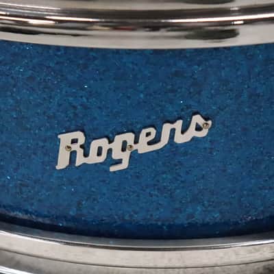 Rogers 5x14" Luxor Snare Drum Vintage 1960's Blue Sparkle Cleveland image 2