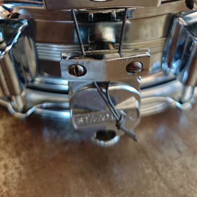 Rogers "5-Line" Dyna-Sonic 5x14" Brass Snare Drum 1966–1967 - Chrome image 12