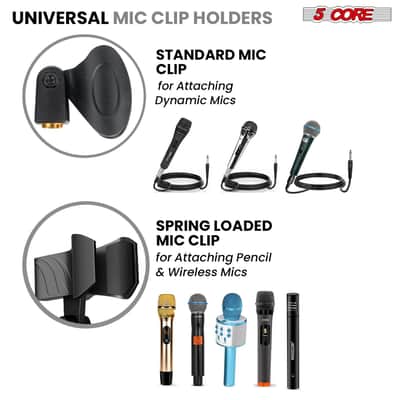5 Core Microphone Stand Set 2 Pack with Adjustable Tripod Base and Boom Arm image 7