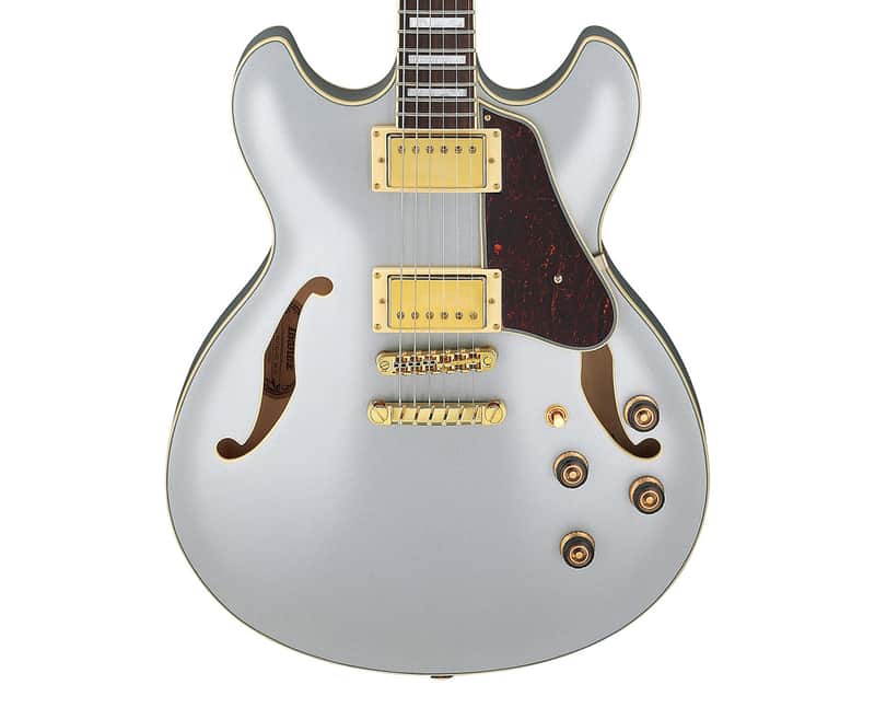 Used Ibanez AS73GMSF AS Artcore Semi-Hollow Guitar - Moonstone Silver Flat image 1