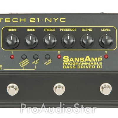 Tech 21 SansAmp Programmable Bass Driver DI Pre-Amp Pedal - Open Box image 7