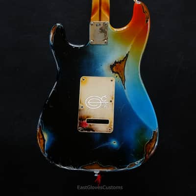 Fender Deluxe Stratocaster Galaxy Blue Aged Relic by East Gloves Customs (RARE) image 16