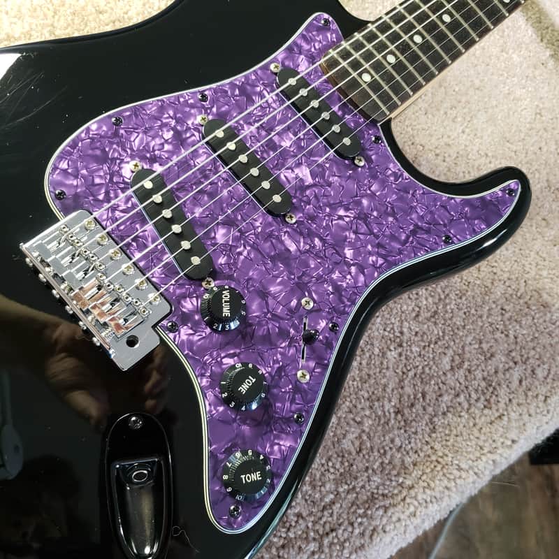 2003 Black Squire SSS Stratocaster, Fully Restored/Upgraded with Hardshell Case image 1