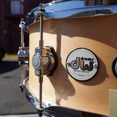 DW Design Series  - Natural Satin Lacquer - 6 x 14" Maple Snare Drum (2025) image 1