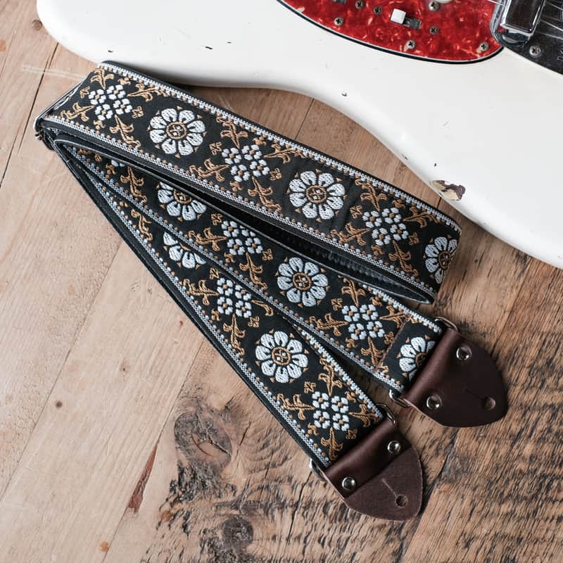 Vintage Floral 60s/70s Hippie Guitar Strap / Handmade in the UK / Case Candy image 1