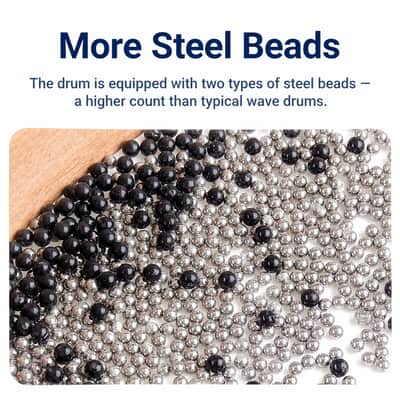 12" Ocean Drum Sea Wave Drums Goatskin Wood Frame More Steel Beads Sound Healing Percussion Instrument for Yoga Meditation Relaxation Therapy 12-inch image 3