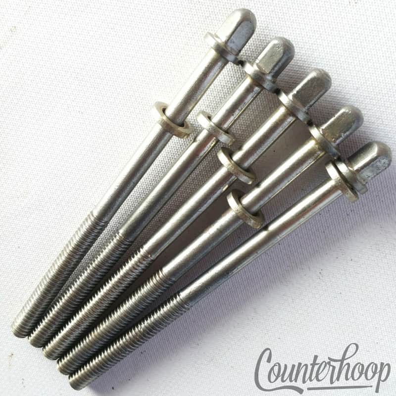 Ludwig/Leedy 5x Nickel 3 3/8"Tension T-Rods Snare/Tom Drum Vintage 40s-50s USA image 1