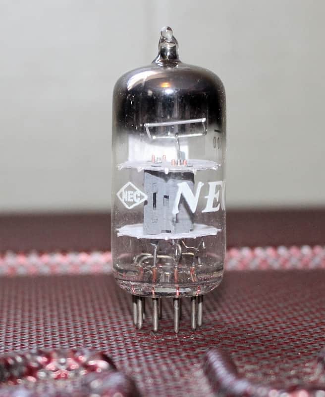 NEC 12AT7 ECC81 PERFECT BALANCE GREY PLATE D GETTER TEST NOS+ MINTY VINTAGE 1960 image 1