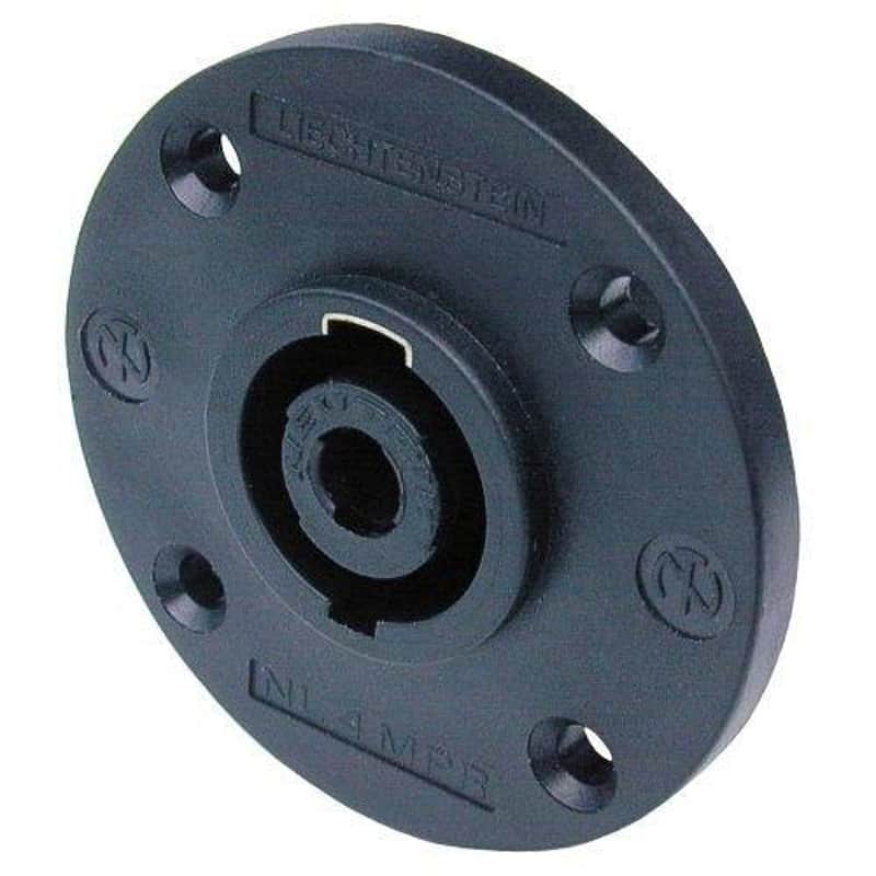 NEUTRIK NL4MPR 4-Pole SPEAKON Large Round Twist Lock w/ 3/16" Flat Tabs image 1