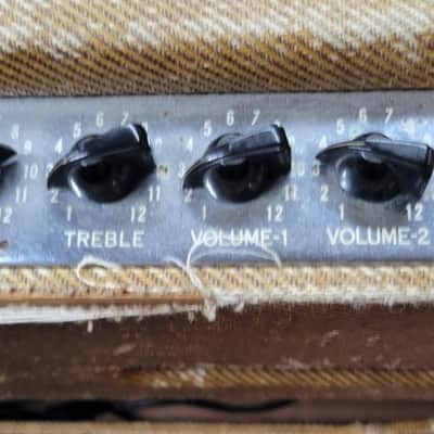 Fender 1955 Tweed 4x10 Bassman amplifier, narrow panel dual rectifier 1955 - Tweed image 7