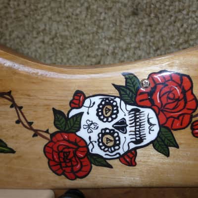 custom unique stock, Firebird R slab guitar,"Skulls&Roses",,handpainted+carved,collector item trades image 18