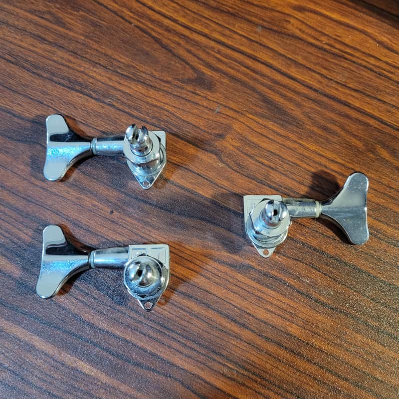 Grover 144C Mini Bass Tuning Machines (incomplete set, 2L + 1R) 2000s - Chrome image 1