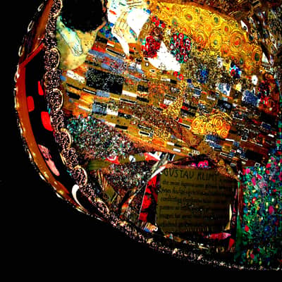 Framus 12 String Acoustic. klimt Art by El Daga 2005 Collage Goldtone.  Collectible. Only 1. RARE. image 6