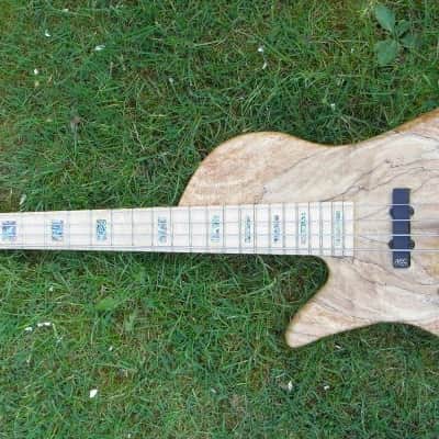 Custom Build Left Handed Bass Gtr. Custom Shape Body 2000 - Laquerd Natural Finish. image 2