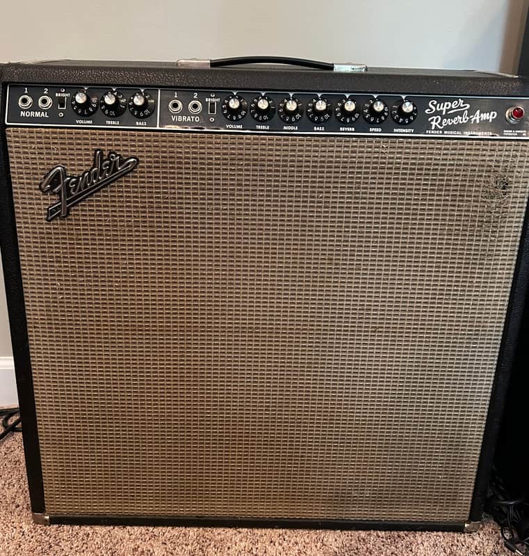 Fender Super Reverb 2-Channel 40-Watt 4x10" Guitar Combo 1963 - 1967 - Black Panel - Very Good