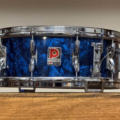 1960's Premier Hi-Fi  5.5x14" Blue Pearl Snare Drum image 14