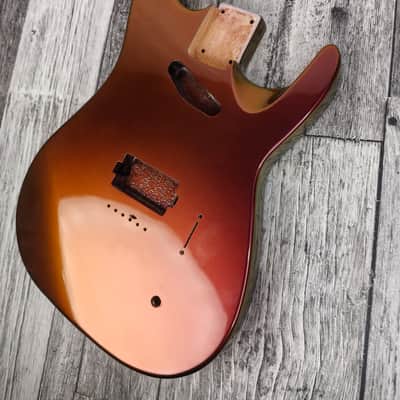 Havok Hard Tail Chameleon Nebula  2pc Mahogany Guitar S type, HS config Custom Guitar Body. 80' style image 1