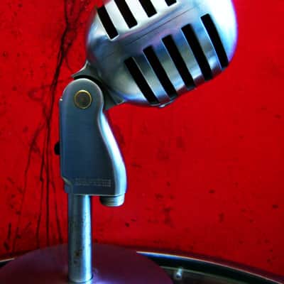 Vintage 1950's Electro-Voice 950 Cardax Crystal Microphone Hi Z w 423A desk stand display prop image 12