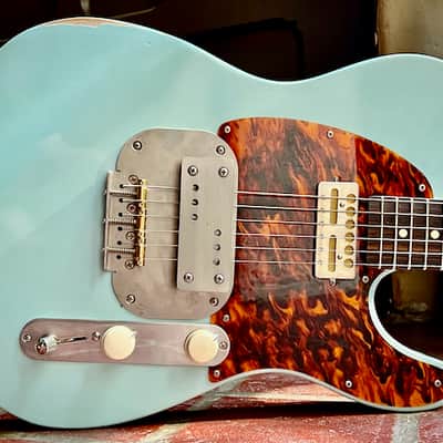 Waterslide Guitars T-Style Coodercaster 2022 Aged Sonic Blue NEW (Authorized Dealer) image 7